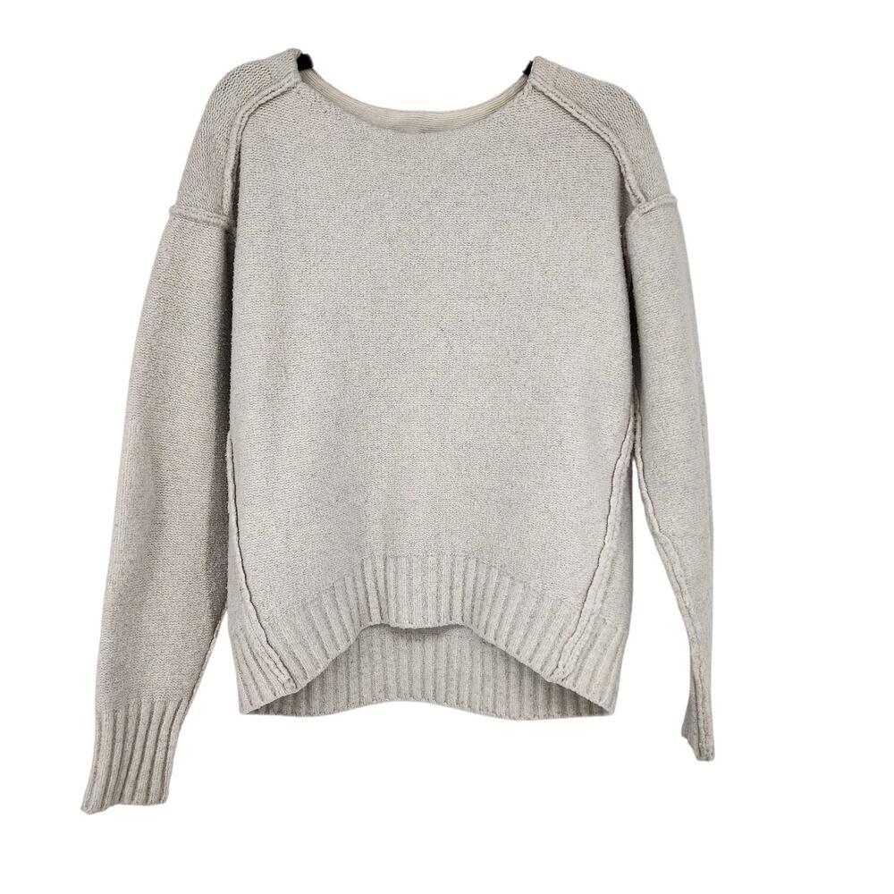 Free People We The Free Light Gray Eastwood Chunky Knit Tunic Sweater Size S